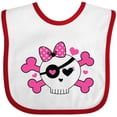 thumbnail image 3 of Inktastic Girl Pirate Skull Valentine Girls Baby Bib, 3 of 4