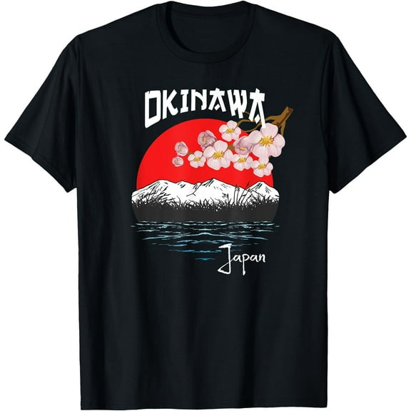 Okinawa Japan Cherry Blossom Art Gift Softstyle T-Shirt for Men Women Kids