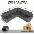 thumbnail image 2 of Pipleo Reversible 5-Seat L-Shaped Sectional Sofa, Convertible Space-Saving Design for Small Apartments & Living Rooms,Dark Gray, 2 of 7