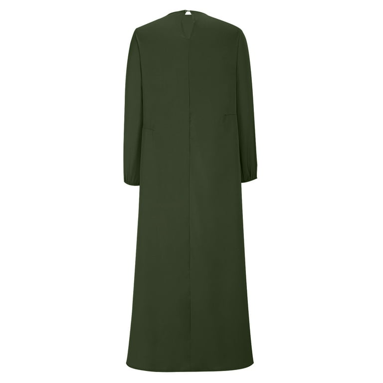 muslim dress winter long Winter Abaya for Women Thick Knit, Loose Fit, Long Sleeve