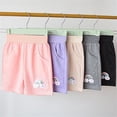 thumbnail image 4 of Odeerbi 1-10 Years Toddler Boys Girls Summer Sports Bermuda Shorts Rainbow Embroidered Workout Athletic Cotton Shorts Elastic Waist Cute Breathable Mid Length Pants, 4 of 4