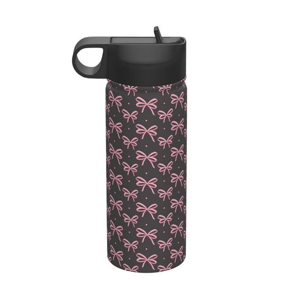 Vsdgher pink bow for Insulated Stainless Steel Water Bottle,18oz Sports Water Bottle Stainless Steel Reusable Tumbler for Sports, Travel, and School