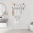 thumbnail image 6 of Coat Rack Wall Mount with Shelf, 27.5" Entryway Wall Hanging Shelf, Coat and Key Hanger with 10 Dual Hooks, Mail Organizer and Key Holder Hat Rack for Wall, Wood Coat Hooks with Storage, 6 of 14
