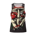 thumbnail image 4 of Fotbe Red Mushrooms Pattern Men's Quick Dry Workout Tank Top Gym Muscle Tee Fitness Bodybuilding Sleeveless T Shirt Breathable Workout Shirt-Small, 4 of 9
