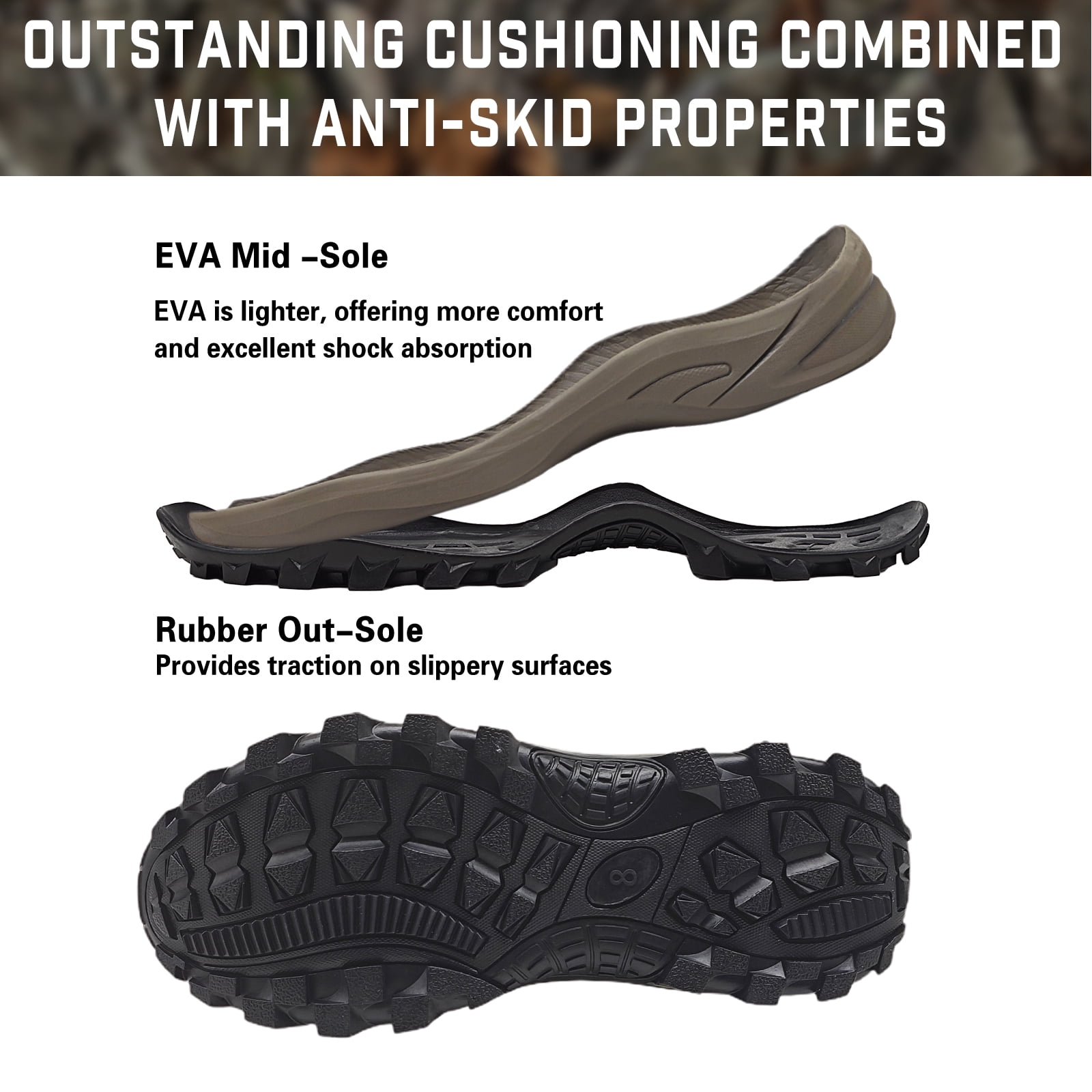 GIEESHIELD Rubber Boots for Men & Women – Ultra-Light Waterproof 6mm Neoprene Insulated Boots with Anti-Slip Sole, Warm Hunting & Rain Boots for Farming, Snow, Mud(Black, Next Camo G2)