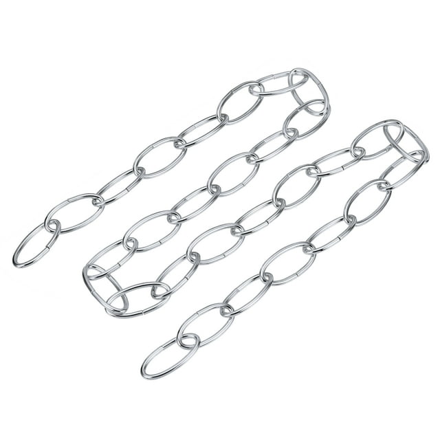 Unique Bargains 3.2mm Thick 1m Long Pendant Light Fixture Chains Silver 2 Pack