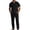 Black, variant on LEKWK 2 Piece Set for Men Short Sleeve Button Down Collared Tops and Straight Leg Pants Comfy Solid Summer Fashion Beach Vacation Casual Outfits