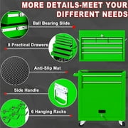 Artbros 8-Drawer Rolling Tool Chest, Large Tool Cabinet with Wheels, Detachable Toolbox Storage for Garage, Repair Shop, Workshop, Green