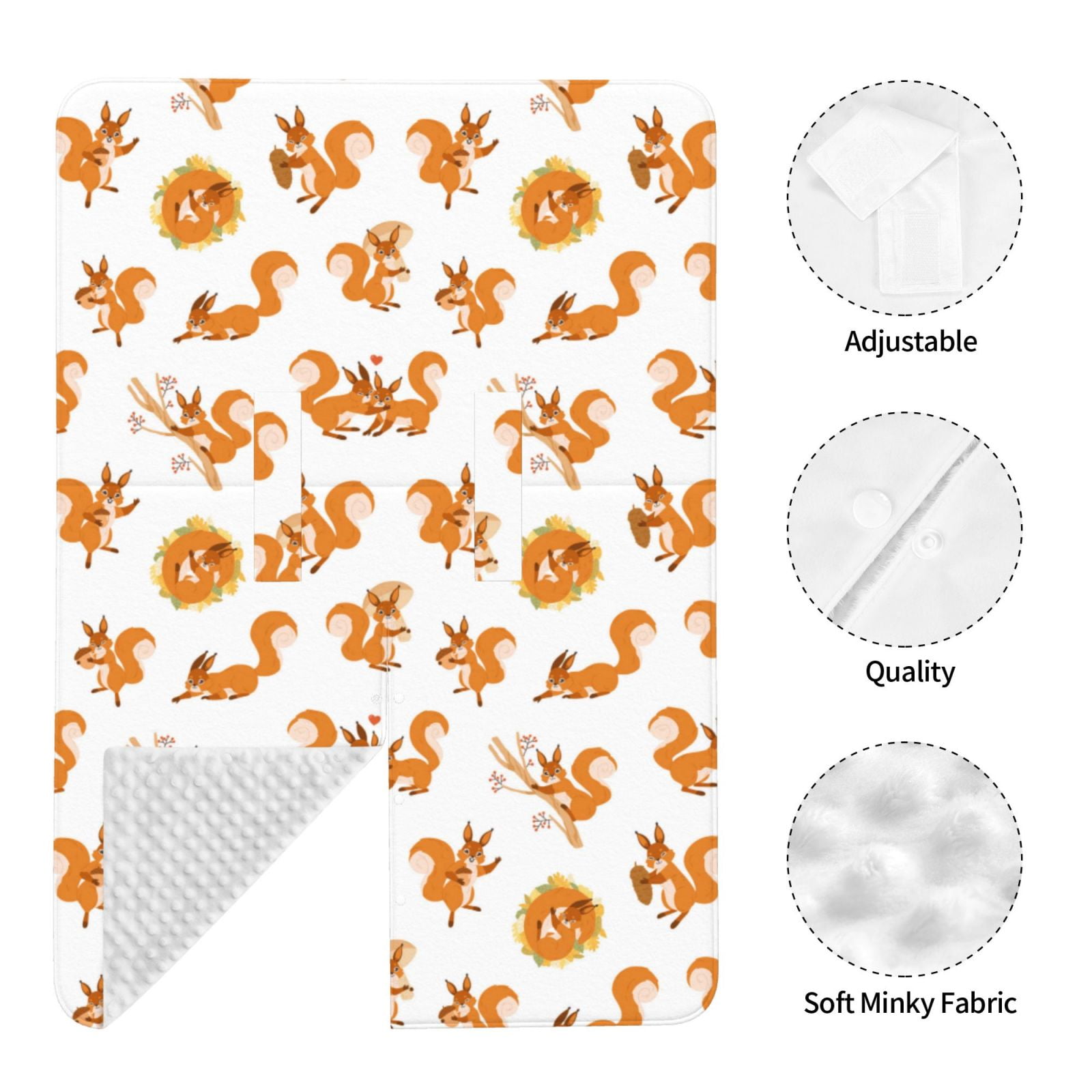 Naloa Squirrel Playing Baby Car Seat Cover, Breathable Baby Carrier Cover, Multiuse Baby Carrier Cover & Nursing Breastfeeding Cover