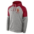 thumbnail image 2 of Men's Nike Heather Gray USC Trojans Fitness Raglan-Performance Full-Zip Hoodie, 2 of 3