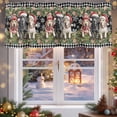 thumbnail image 5 of Christmas Puppy Valances for Windows, 54 x 18in, Dogs Gingerbread Pine Snowflake Black Plaid Rod Pocket Kitchen Valance Curtain Light Filtering Window Treatments for Living Room Bedroom, 1 Panel, 5 of 7