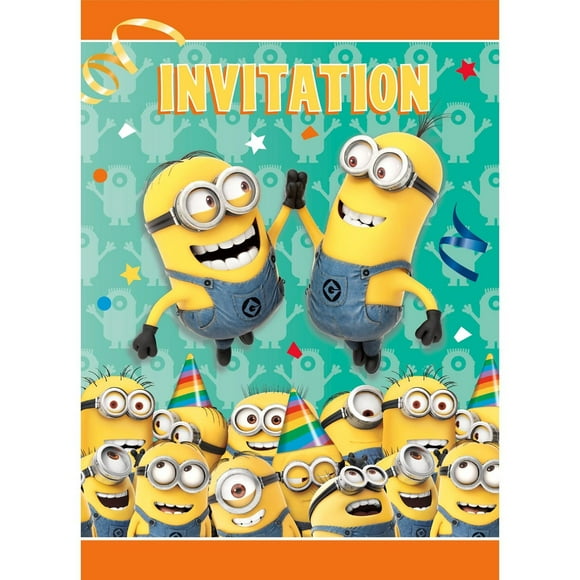 Despicable Me Invitations de Fête - 8 Invitations Amusantes et Fantaisistes pour Célébrations d'Anniversaire d'Enfants, Parfait pour les Fans de Minions pour Définir la Scène pour un Événement Inoubliable!