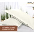 thumbnail image 4 of Royale Linens Pillow Shams 2 Pack King Size 20x36 Inch - Brushed 1800 Microfiber - Bed Shams, Wrinkle & Fade Resistant Super Soft and Cozy - Envelope Closure - Oxford Pillowcase (King,Ivory), 4 of 9
