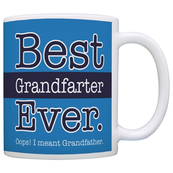 ThisWear Birthday Gifts for Grandpa Best Grandfarter Ever Oops Grandfather Grandpa Granddaughter Gifts Funny Grandpa 11 ounce Coffee Mug Blue