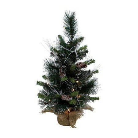 White Glittery Mix Pine Pre-Lit Table Top Christmas Tree