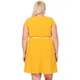 thumbnail image 3 of Women's Plus Size Solid Round Neck Front Cutout Short Sleeve Flared A Line Dresses, 3 of 6