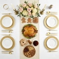 thumbnail image 6 of 13 Inch Gold Charger Plates Set of 100, Decorative Floral Plastic Plates, Bulk Chargers for Thanksgiving Christmas Holiday Events(A), 6 of 9
