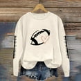 thumbnail image 2 of BODOAO Game Day Sweatshirt Women Football Sweatshirts Rugby Graphic Pullover Weekend Tops Casual Football Season Shirt Women's Bloody Print Loose Long Sleeve Sweatshirt Top Beige L, 2 of 4