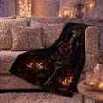 thumbnail image 6 of Mysterious Raven and Rose Romance, Festive Autumn Scene, Warm Flannel Blanket for Living Room and Reading Nook, Art Lovers Christmas Gift, Festive Home Decor, 6 of 9