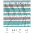 thumbnail image 7 of Cyan Turquoise Bed Skirt California King Size 18" Drop Gray White Geometric Stripes Ruffled Wrap Around Bed Skirts Adjustable Elastic Bedskirt Dust Ruffle for California King Size Bed, 7 of 7