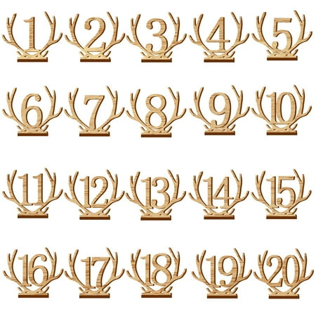 20pcs 1 20 Wooden Wedding Table Number Holders With Base For