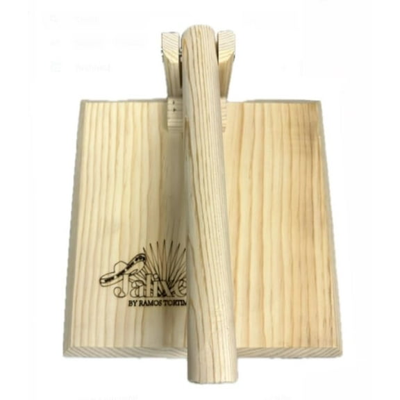 Mexican All Wood Large 12" Manual Tortilla Maker Press Wooden Handle Made In Mexico flower Corn Sugar Pancakes (gorditas) Savory Christmas Crispiest (bunuelos).