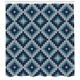 thumbnail image 3 of Ambesonne Nordic Shower Curtain, Fair Isle Style Ethnic, 69"Wx84"L, Pale Blue Navy Blue, 3 of 3