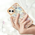thumbnail image 2 of Allytech Marble Case for Apple iPhone 15 Plus 5G 6.7 inch, Hybrid Hard PC Soft TPU Rubber Three Layer Rugged Heavy Duty Shockproof Drop Protection Women Girl Cover for iPhone 15 Plus, Grid Marble, 2 of 7