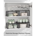 thumbnail image 4 of SONGMICS Spice Racks, Set of 2 Metal Cabinet Shelf Organizers, Countertop Organizers, Shelf Risers, Stackable, Expandable, Ink Black, 4 of 6