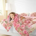 thumbnail image 5 of Homewish Luxury Princess Castle Queen Comforter Set,Romantic Valentine'S Day Bedding Sets,Pink Flower Floral Bedding Comforter Set For Girrl Kids,Breathable Home Decor Reversible,3 Pieces, 5 of 9