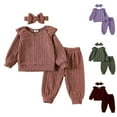 thumbnail image 4 of Durtebeua Baby Girls Fall Winter Clothes Long Sleeve Tops Pants Set Baby Girls Fall Clothes Set Z29-Green,18-24 Months, 4 of 5