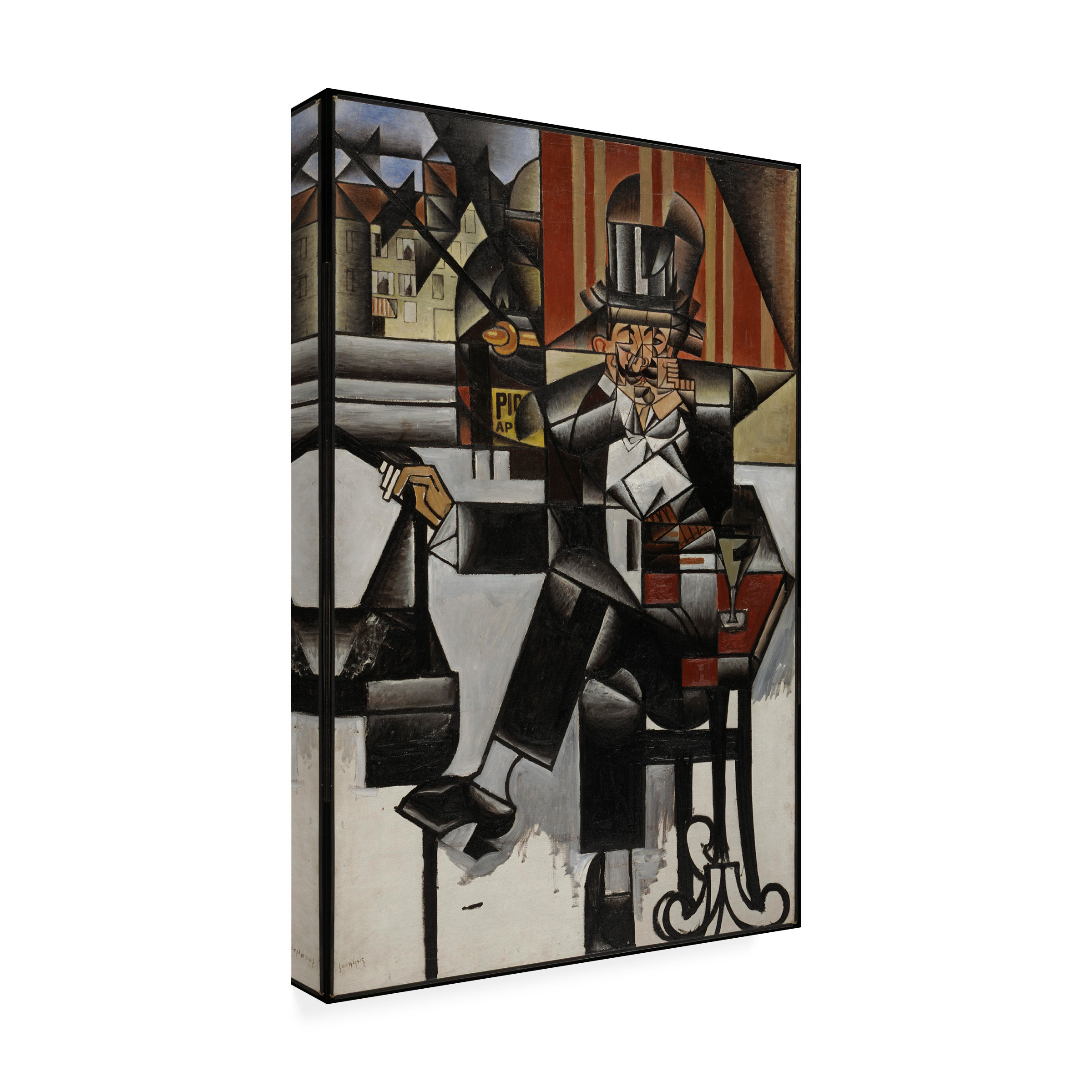 Trademark Fine Art 'Un Homme Au Cafe Juan Gris' Canvas Art by Vintage Apple Collection