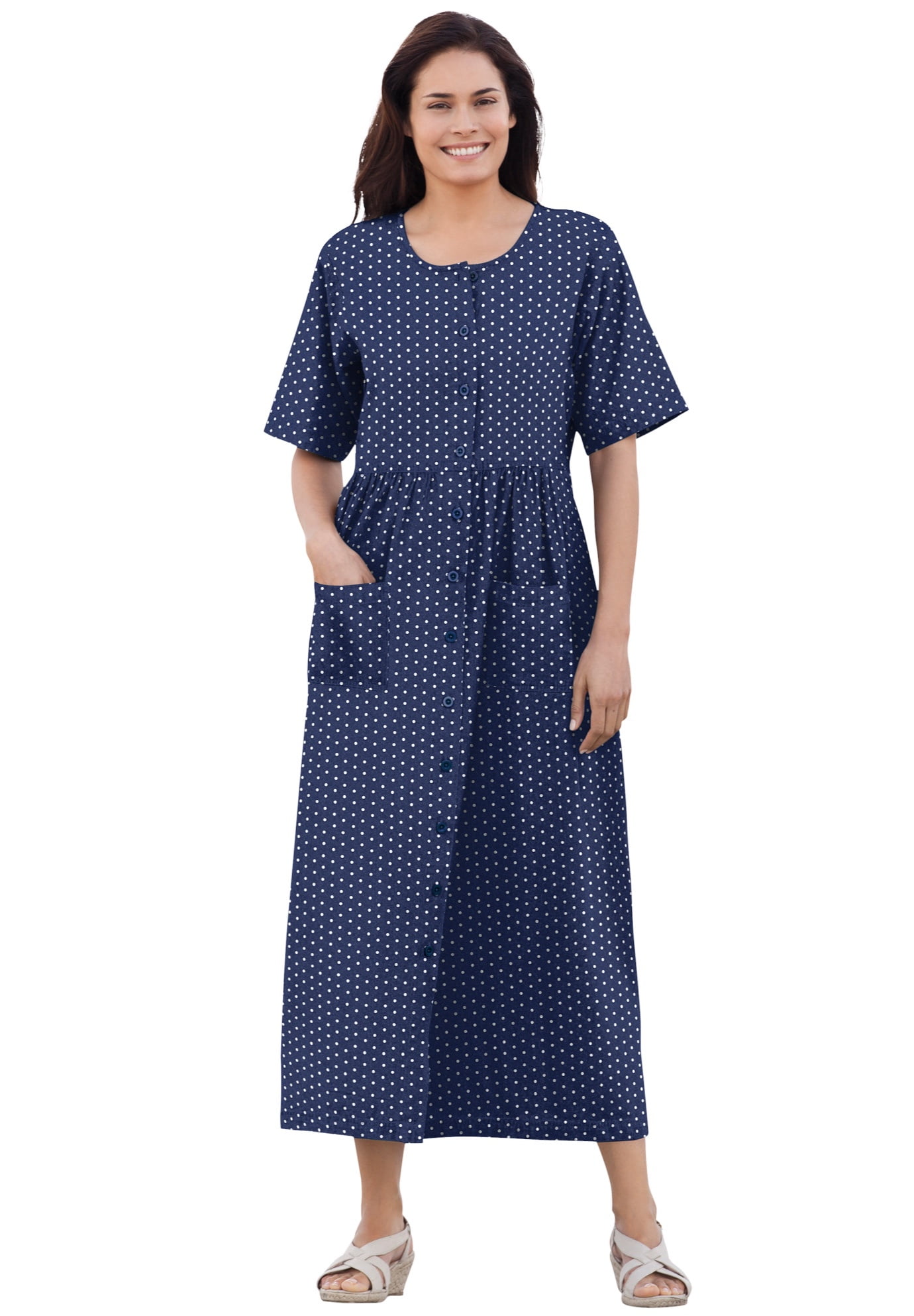 Woman Within Women's Plus Size ShortSleeve Denim Dress Dress