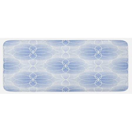 

Geometry Kitchen Mat Proportion of the World with Intersecting Concentric Spiral Art Plush Decorative Kitchen Mat with Non Slip Backing 47 X 19 Pale Blue by Ambesonne
