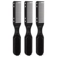 thumbnail image 1 of Mustache Comb, Reinforced PP 3pcs Set Portable Curved Handle Beard Brush Comb  For Men For Home, 1 of 8