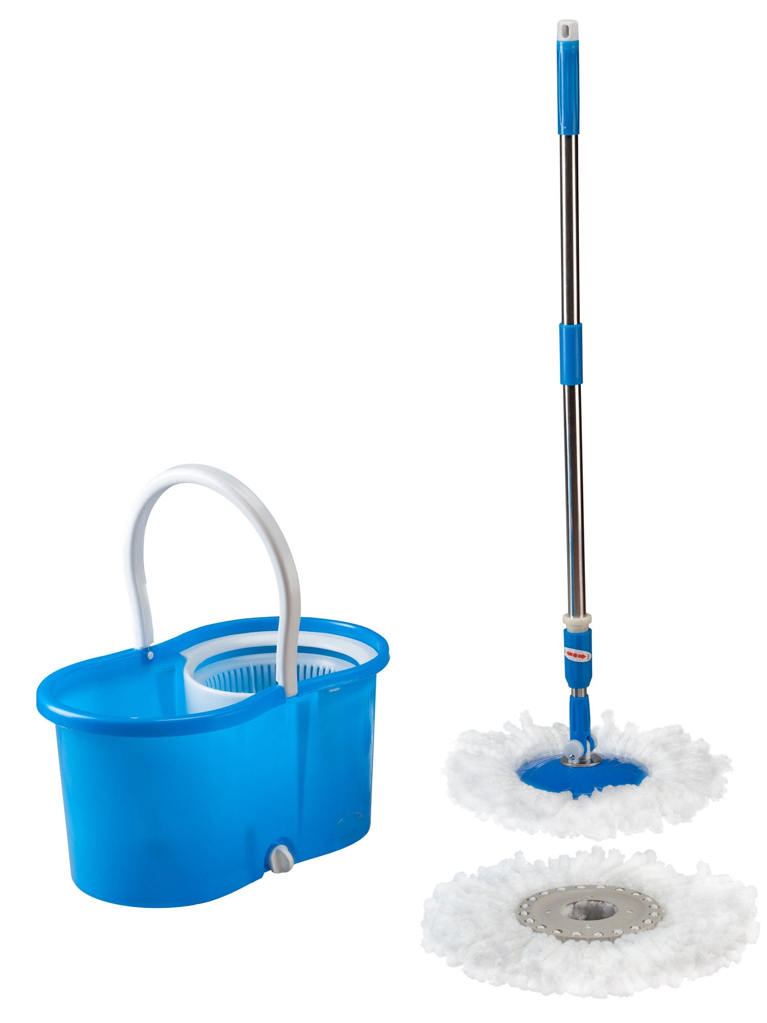 360 DEGREE SPINNING MOP BUCKET HOME CLEANER CLEANING WITH 2 MICROFIBER MOP HEADS 