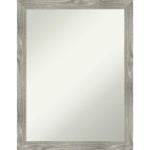 Amanti Art Dove Greywash Square Framed Non-Beveled Bathroom Vanity Wall Mirror - 20.5 x 26.5 in