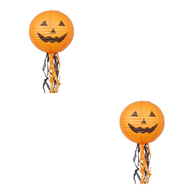 Matsuzay Linterna de papel de calabaza plegable 3D, decoraciones de Halloween, Festival de fantasmas, atmósfera, murciélago, araña, farol de papel, No.01 2piezas Matsuzay CBP095562