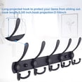 thumbnail image 4 of Black Wall Mounted Coat Rack with 5 Tri Hooks for Coats and Jackets, 4 of 6