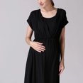 thumbnail image 4 of Efsteb Womens Maternity Dress Round Neck Breastfeeding Dress Casual Maternity Clothes Stretchy Pregnancy Comfy Sleeveless Solid Color Tank Dress（Black,XL）, 4 of 8