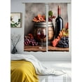 thumbnail image 3 of Grape Wine Sheer Curtains 63 Inch Long 2 Panels, Barrel Maple Leaf Vintage Country Light Filtering Rod Pocket Semi Sheer Curtains, Sheer Voile Drapes for Living Room Bedroom, 52"x63", 3 of 5