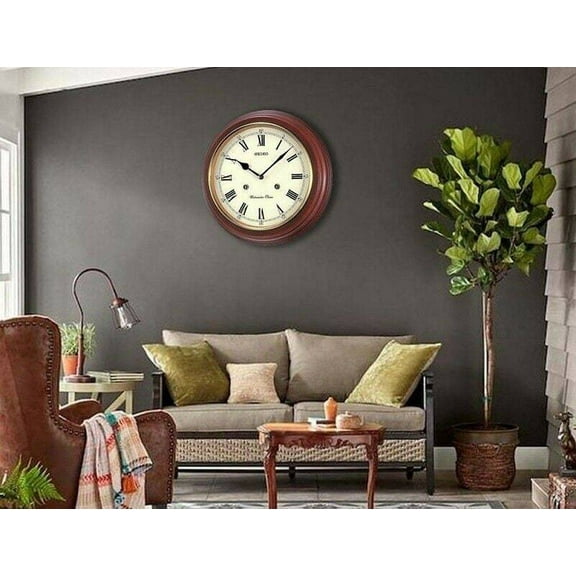 Handmade Nautical Style Brass Brown Wooden Clock Time Watch Wall Decor Gift.