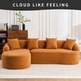 thumbnail image 3 of Full Compression Sponge L-Shape Sectional Sofa with Curved Chaise, Modular Chenille Couch, 30D High-Density for Apartment Living Room900 Lbs. (Orange), 3 of 11