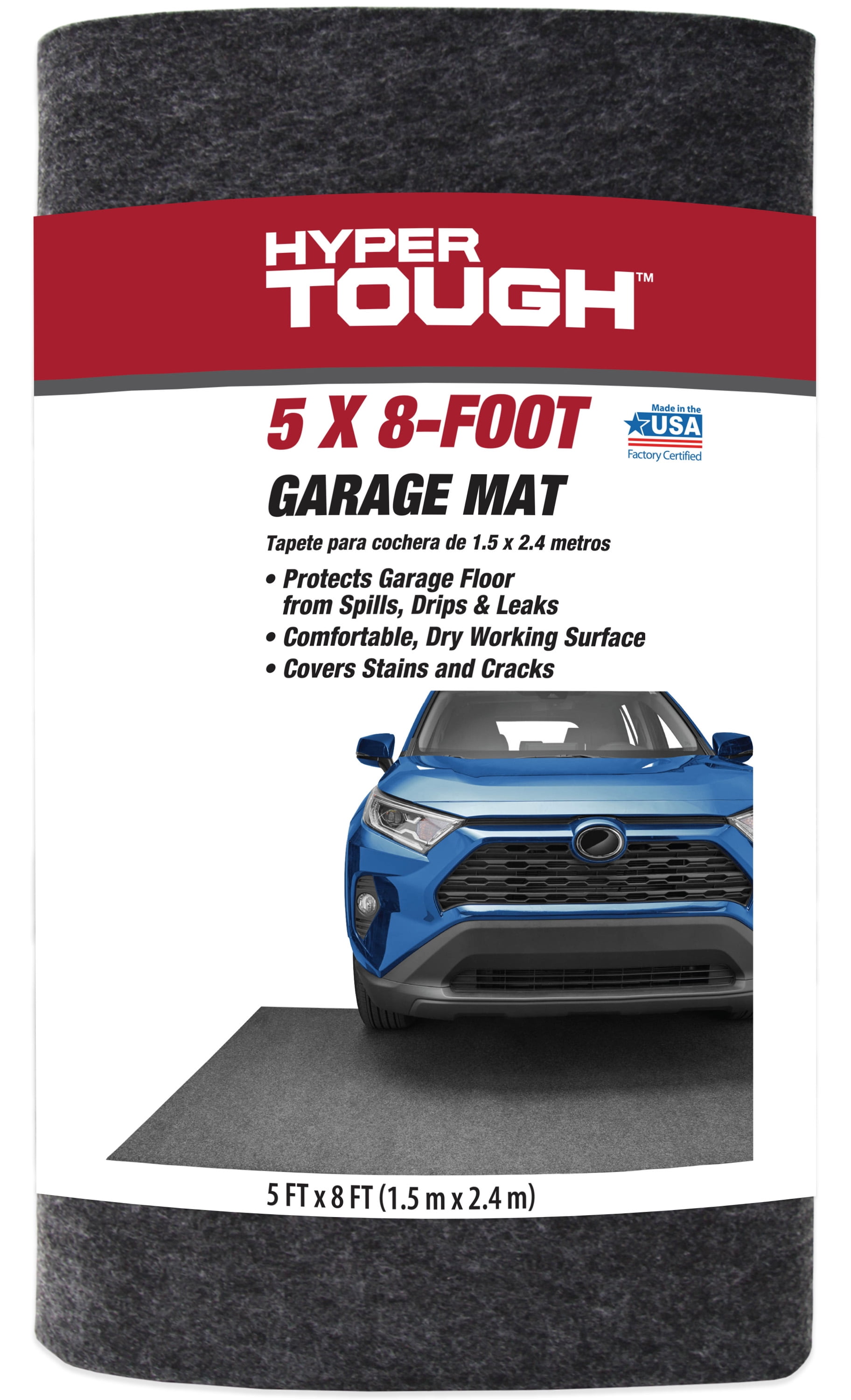(4 pack) Hyper Tough Garage Mat, 8 ft x 5 ft, Charcoal Grey, Waterproof Floor Protection, Model GFMCW852PDQ
