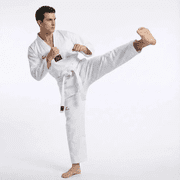 TKD Taekwondo Dobok Gi Kimono with Belt 8 oz Dojo Uniform Sizes 00-6