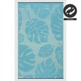 thumbnail image 6 of FH Home Outdoor Rug - Waterproof, Fade Resistant, Reversible - Premium Recycled Plastic - Tropical, Botanical - Patio, Deck, Porch, Balcony - Hana Leaves - Blue - 5 x 8 ft, 6 of 9