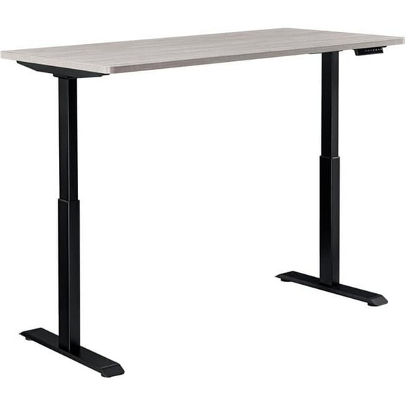 Global Industrial 695779GY Interion Electric Height Adjustable Table with Black Base, Gray - 48 x 30 in.