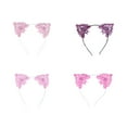 8 PCS LED Luminous Lace Cat Ear Hair Flash Hair Band Headwear Hair ...