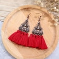 thumbnail image 3 of K-KED Ethnic Style Turquoise Temperament Vacation Tassels Long Personalized Earrings-22, 3 of 9