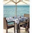 thumbnail image 3 of Fsddascl Navy Blue Coral Coastal Outdoor Tablecloth - 54x54 Inch Square Dining Table Cover, Summer Beach Starfish Nautical Waterproof Outdoor Table Cloth with Umbrella Hole & Zipper for Picnic/Patio, 3 of 7